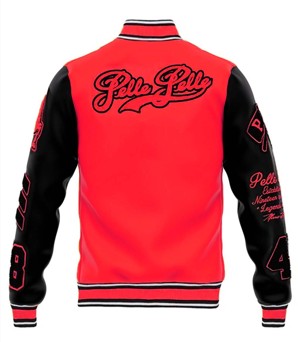 red pelle pelle leather jacket