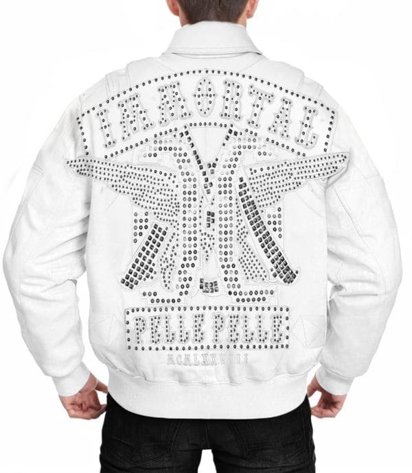 Arctic Edge White Leather Jacket